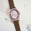 Đồng Hồ Nữ Roberto Era Dây Da Lụa Nâu Mặt Oval Họa Tiết 12 Cánh Hoa Vỏ Rose Size 33mm RE2206