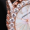 Đồng Hồ Nữ Roberto Era Dây Da Lụa Nâu Mặt Oval Họa Tiết 12 Cánh Hoa Vỏ Rose Size 33mm RE2206