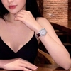 Đồng Hồ Nữ Roberto Era Dây Da Lụa Nâu Tím Mặt Oval Họa Tiết 12 Cánh Hoa Size 33mm RE2200