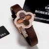 Đồng Hồ Nữ Roberto Era Dây Da Nâu Mặt Cỏ 4 Lá Viền Đá Rose Size 28mm ER2600 Chính Hãng