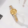 Đồng Hồ Nữ Roberto Era Dây Thép Demi Vàng Gold Mặt Vàng Niềng Khía Size 28mm RE1202
