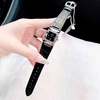 Đồng Hồ Nữ Roberto Era RE1615 Dây Da Đen Mặt Đen Size 20x30mm Tặng Kèm Lắc Tay