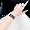 Đồng Hồ Nữ Roberto Era RE1615 Dây Da Đen Mặt Đen Size 20x30mm Tặng Kèm Lắc Tay