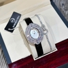 Đồng Hồ Nữ Roberto Era RE5028 Dây Da Đen Mặt Oval Đính Đá Size 34mm Chính Hãng
