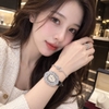 Đồng Hồ Nữ Roberto Era RE5028 Dây Da Đen Mặt Oval Đính Đá Size 34mm Chính Hãng