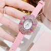 Đồng Hồ Nữ Roberto Era RE5028 Dây Da Hồng Mặt Oval Đính Đá Màu Size 34mm Chính Hãng