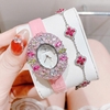 Đồng Hồ Nữ Roberto Era RE5028 Dây Da Hồng Mặt Oval Đính Đá Màu Size 34mm Chính Hãng