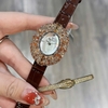 Đồng Hồ Nữ Roberto Era RE5028 Dây Da Nâu Mặt Oval Đính Đá Rose Size 34mm Chính Hãng