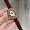 Đồng Hồ Nữ Roberto Era RE5028 Dây Da Nâu Mặt Oval Đính Đá Rose Size 34mm Chính Hãng