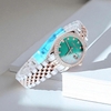 Đồng Hồ Nữ Roberto Era RE5670 Dây Demi Vàng Hồng Mặt Xà Cừ Xanh Lá Đính Đá Size 31mm