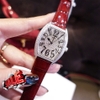 Đồng hồ Rivero nữ chính hãng, đồng hồ Rivero dây da đỏ mặt đính đá R2403 size 34mm