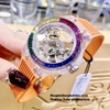 Đồng Hồ Unisex Hanboro Rainbow Máy Tự Động Dây Cao Su Cam 43mm