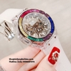 Đồng Hồ Unisex Hanboro Rainbow Máy Tự Động Dây Silicone Trắng 43mm