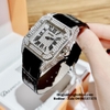 Đồng Hồ Nữ X-cer Dây Da Đen Mặt Vuông Vỏ Silver B0593
