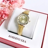 Đồng hồ nữ chính hãng Roberto Era RE084 dây da vàng mặt đá chảy size 32mm vỏ vàng gold
