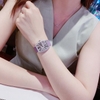 Đồng Hồ Nữ Rivero Dây Da Tím Mặt Oval Đính Đá Size 32mm Quartz Japan Chính Hãng
