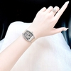 Set đồng hồ nữ chính hãng Roberto Era RE022 dây da nude mặt số la mã vỏ silver size 36mm