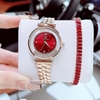 Set đồng hồ nữ chính hãng Roberto Era RE0848 dây da đỏ vỏ rose size 32mm, kèm bộ dây kim loại và phụ kiện