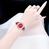 Set đồng hồ nữ chính hãng Roberto Era RE0848 dây da đỏ vỏ rose size 32mm kèm bộ dây kim loại và phụ kiện