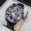 Đồng Hồ Nam Hanboro Automatic Dây Da Xanh Đậm Vỏ Silver Mặt Rồng Size 44mm HBR1018