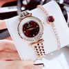 Set đồng hồ nữ chính hãng Roberto Era RE0849 dây da nâu vỏ rose size 32mm, kèm bộ dây kim loại và phụ kiện