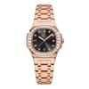 Đồng Hồ Nữ Carnival 8160L2-VH-D Vàng Hồng Mặt Đen Viền Đá Size 34mm Sapphire