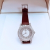 Đồng hồ nữ chính hãng Roberto Era RE8340 dây da lụa màu nâu đất, mặt đồng hồ đính đá size 32mm