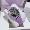 Đồng Hồ Nữ Rivero Dây Da Tím Mặt Oval Đính Đá Size 32mm Quartz Japan Chính Hãng