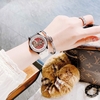 Set Đồng Hồ Hanboro Nữ Automatic Dây Cao Su Trắng Viền Đá Size 36mm Vỏ Silver Tặng Kèm Vòng Tay