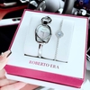 Set Đồng Hồ Lắc Tay Nữ Roberto Era Horsebit Mặt Xà Cừ Trắng Size 28mm - RE9103