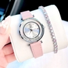 Set đồng hồ nữ chính hãng Roberto Era RE0841 dây da trắng vỏ silver size 32mm, kèm bộ dây da hồng và phụ kiện