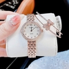 Set Đồng Hồ Nữ Franklin Chính Hãng Màu Vàng Hồng Size 29mm Kèm Lắc Tay Gấu Franklin FL41810