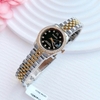 Set Đồng Hồ Nữ Franklin FL4412 Dây Thép Demi Vàng Gold Mặt Đen Size 28mm Quartz Tặng Kèm Vòng Tay