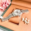 Set Đồng Hồ Nữ Franklin FL5088 Chính Hãng Màu Bạc Mặt Trắng Size 31mm Quartz Kèm Bông Tai