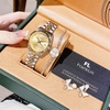 Set Đồng Hồ Nữ Franklin FL5088 Chính Hãng Màu Demi Vàng Gold Size 31mm Quartz Kèm Bông Tai