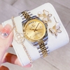 Set Đồng Hồ Nữ Franklin FL5088 Chính Hãng Màu Demi Vàng Gold Size 31mm Quartz Kèm Bông Tai