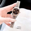 Set Đồng Hồ Nữ Franklin FL5088 Chính Hãng Màu Demi Vàng Hồng Mặt Nâu Size 31mm Quartz Kèm Bông Tai