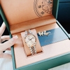 Set Đồng Hồ Nữ Franklin FL5088 Chính Hãng Màu Demi Vàng Hồng Size 31mm Quartz Kèm Bông Tai