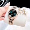 Set Đồng Hồ Nữ Franklin FL5088 Chính Hãng Màu Vàng Hồng Mặt Xanh Size 31mm Quartz Kèm Bông Tai Và Lắc Tay