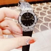 Set Đồng Hồ Nữ Franklin FL5223 Dây Da Đen Viền Đá Silver Size 31mm Tặng Kèm Vòng Tay