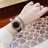 Set Đồng Hồ Nữ Franklin FL5223 Dây Da Đen Viền Đá Silver Size 31mm Tặng Kèm Vòng Tay