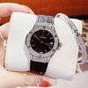 Set Đồng Hồ Nữ Franklin FL5223 Dây Da Đen Viền Đá Silver Size 31mm Tặng Kèm Vòng Tay