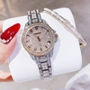 Set Đồng Hồ Nữ Hanboro Đính Đá Dây Thép Demi Rose Size 32mm Quartz HBR-386L Tặng Kèm Vòng Tay