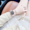 Set Đồng Hồ Nữ Hanboro Mặt Nhện Dây Cao Su Hồng Chính Hãng Đính Đá Rose Gold Size 31x44mm Quartz Tặng Kèm Lắc Tay