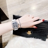 Set Đồng Hồ Nữ Hanboro Mặt Nhện Dây Cao Su Trắng Chính Hãng Đính Đá Silver Size 31x44mm Quartz Tặng Kèm Lắc Tay