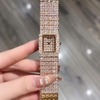 Set Đồng Hồ Nữ Jimi Jimi Dáng Vuông Đính Đá Vàng Hồng Size 21x27mm JM 86009 Tặng Kèm Vòng Tay