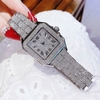 Set Đồng Hồ Nữ Jimi Jimi Đính Đá Bạc Mặt Vuông Số La Mã Size 34mm JM 86004 Quartz Tặng Kèm Vòng Tay