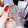 Set Đồng Hồ Nữ Jimi Jimi Đính Đá Bạc Mặt Vuông Số La Mã Size 34mm JM 86004 Quartz Tặng Kèm Vòng Tay
