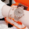 Set Đồng Hồ Nữ Jimi Jimi Mặt Hoa Xoay Đính Đá Vàng Hồng Sang Trọng Size 35mm JM 86003 Tặng Kèm Vòng Tay