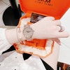 Set Đồng Hồ Nữ Jimi Jimi Mặt Hoa Xoay Đính Đá Vàng Hồng Sang Trọng Size 35mm JM 86003 Tặng Kèm Vòng Tay